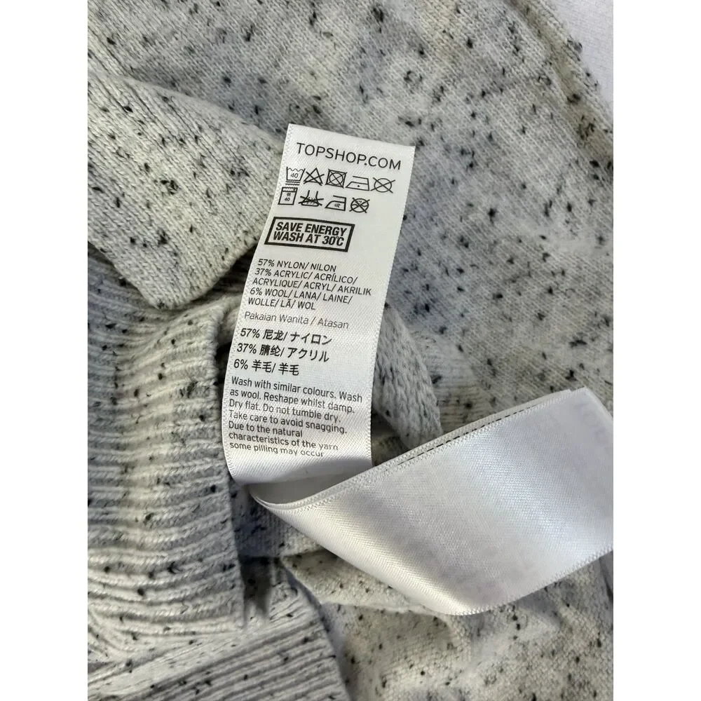 Topshop Womens High/Low Long Sleeve Knit Top Size 6